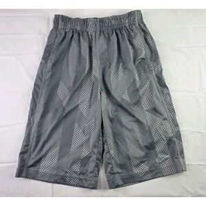 Nike Dri-Fit Geo-Print Training Shorts Gray Athletic Basketball Youth L